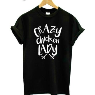 Дамска тениска Crazy chicken lady black