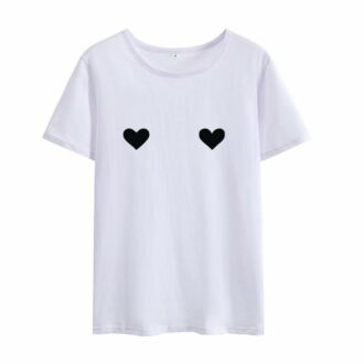 Дамска тениска Double heart white