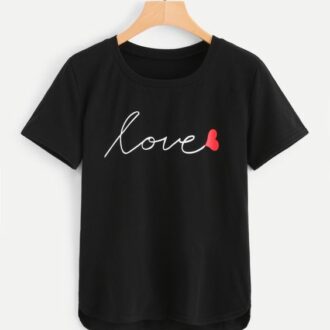 Дамска Тениска Love black