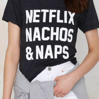 Дамска тениска Netflix,Nachos & Naps