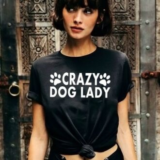 Дамска Тениска Crazy Dog Lady*black