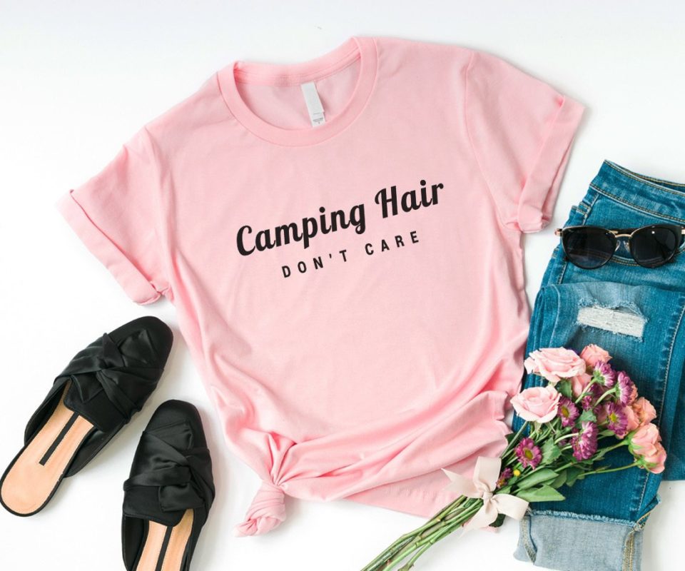 Дамска Тениска Camping hair*pink