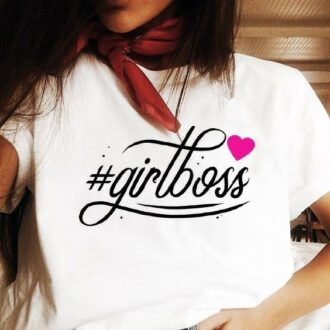Дамска Тениска #girlboss*pink heart
