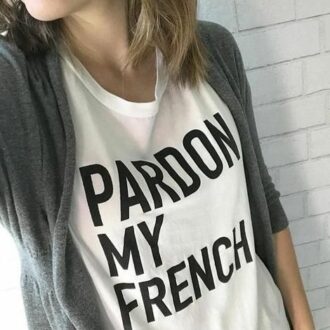 Дамска Тениска Pardon my french*white