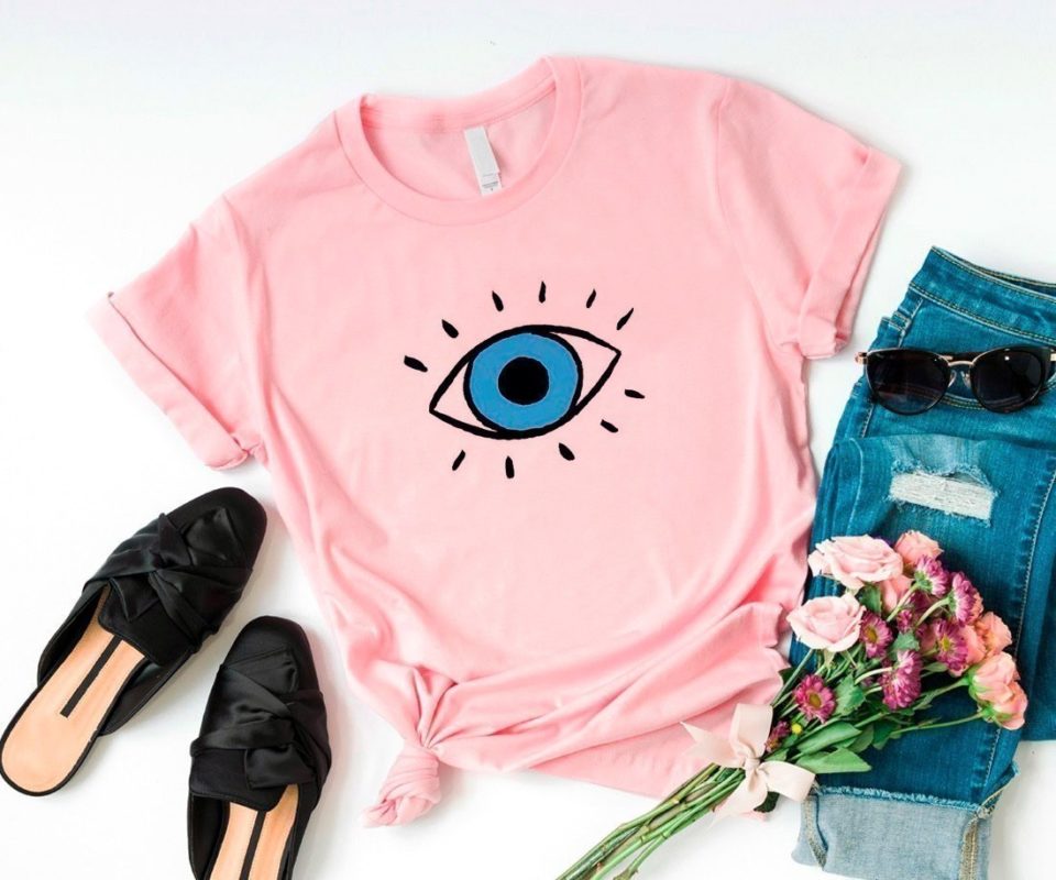 Дамска тениска Blue eye Pink