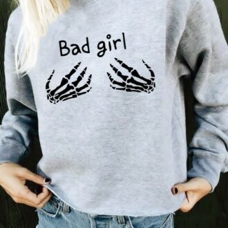 Дамска Блуза Bad girl hands*grey