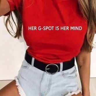 Дамска тениска Her G-spot is her mind red