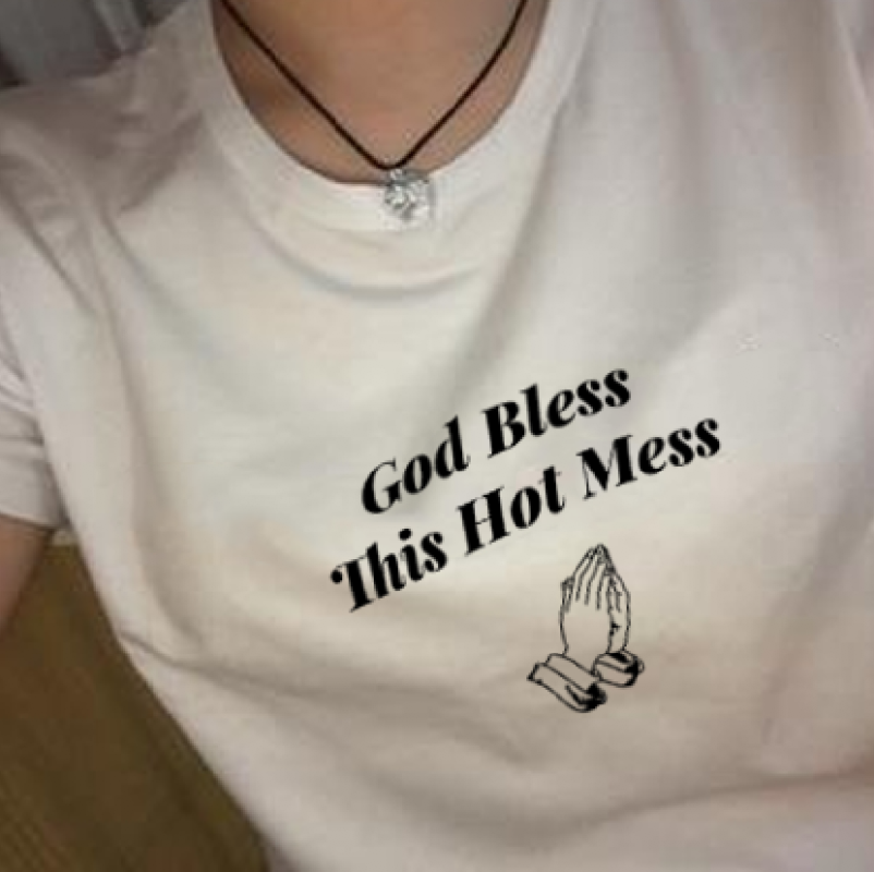 Дамска тениска God bless this hot mess