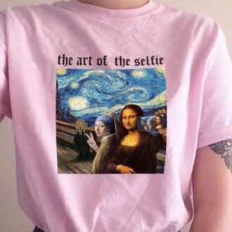 Дамска Тениска The Art Of Selfie*pink DTG