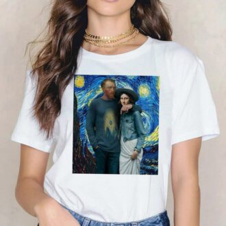 Дамска Тениска Van Gogh & Mona Lisa Starry Night DTG
