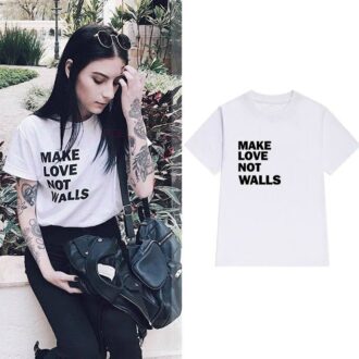 Дамска Тениска Make Love Not Walls