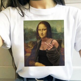 Дамска Тениска Mona Lisa Middle Finger DTG