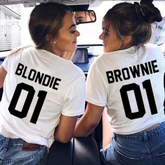 Тениски За Приятелки Blondie and Brownie