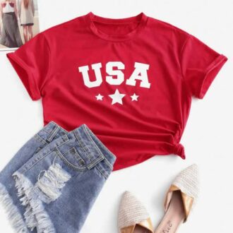 Дамска Тениска USA stars*red