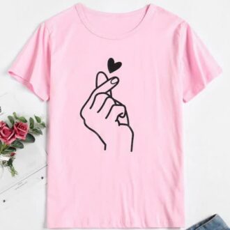 Дамска Тениска Hand Heart*pink