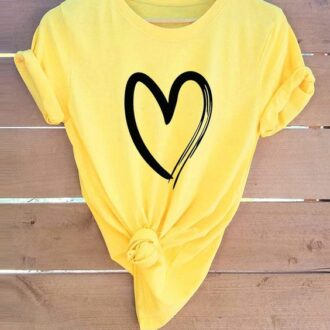 Дамска Тениска Painted Heart*yellow