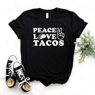 Дамска Тениска Peace Love Tacos