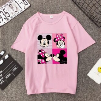 Дамска тениска Mickey&Minnie Pink Love DTG - SALE
