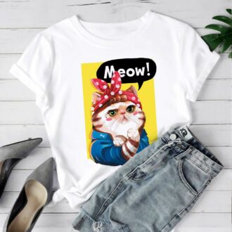 Дамска тениска Meow*2020 DTG