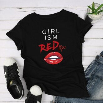 Дамска тениска Girl ISM Red Lips DTG