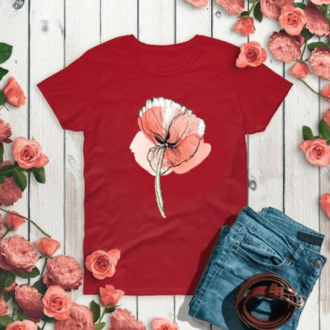 Дамска Тениска Red Flower DTG