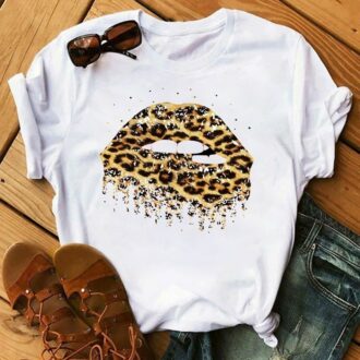 Дамска Тениска Leopard Lips DTG