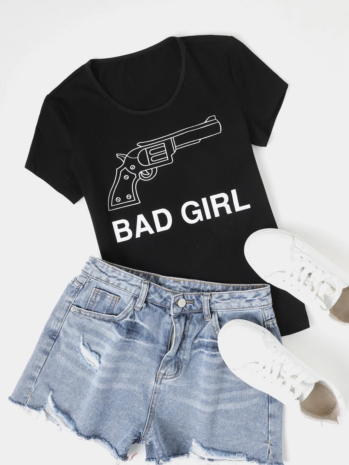 Дамска Тениска Bad Girl Gun