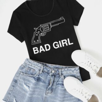 Дамска Тениска Bad Girl Gun