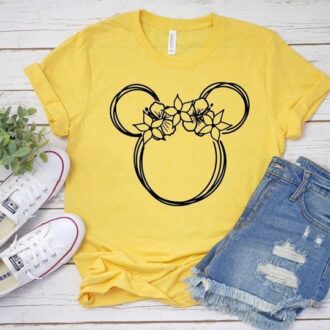Дамска тениска Mickey Flowers*yellow