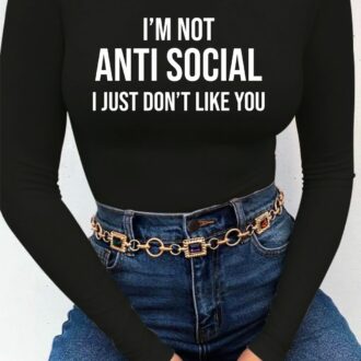 Дамско Боди I'm Not Anti Social