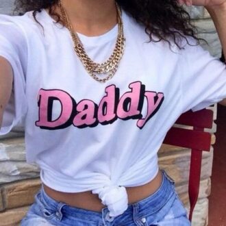 Дамска тениска Daddy*pink letters