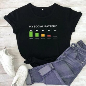 Дамска тениска My Social Battery DTG
