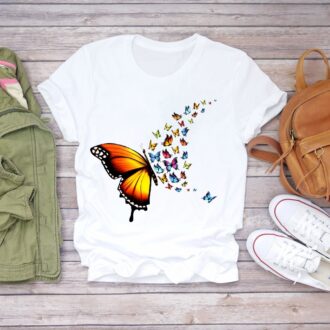 Дамска тениска Colorful Butterfly 2 DTG