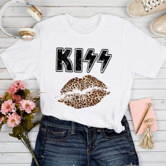 Дамска тениска Kiss / Leopard Lips DTG
