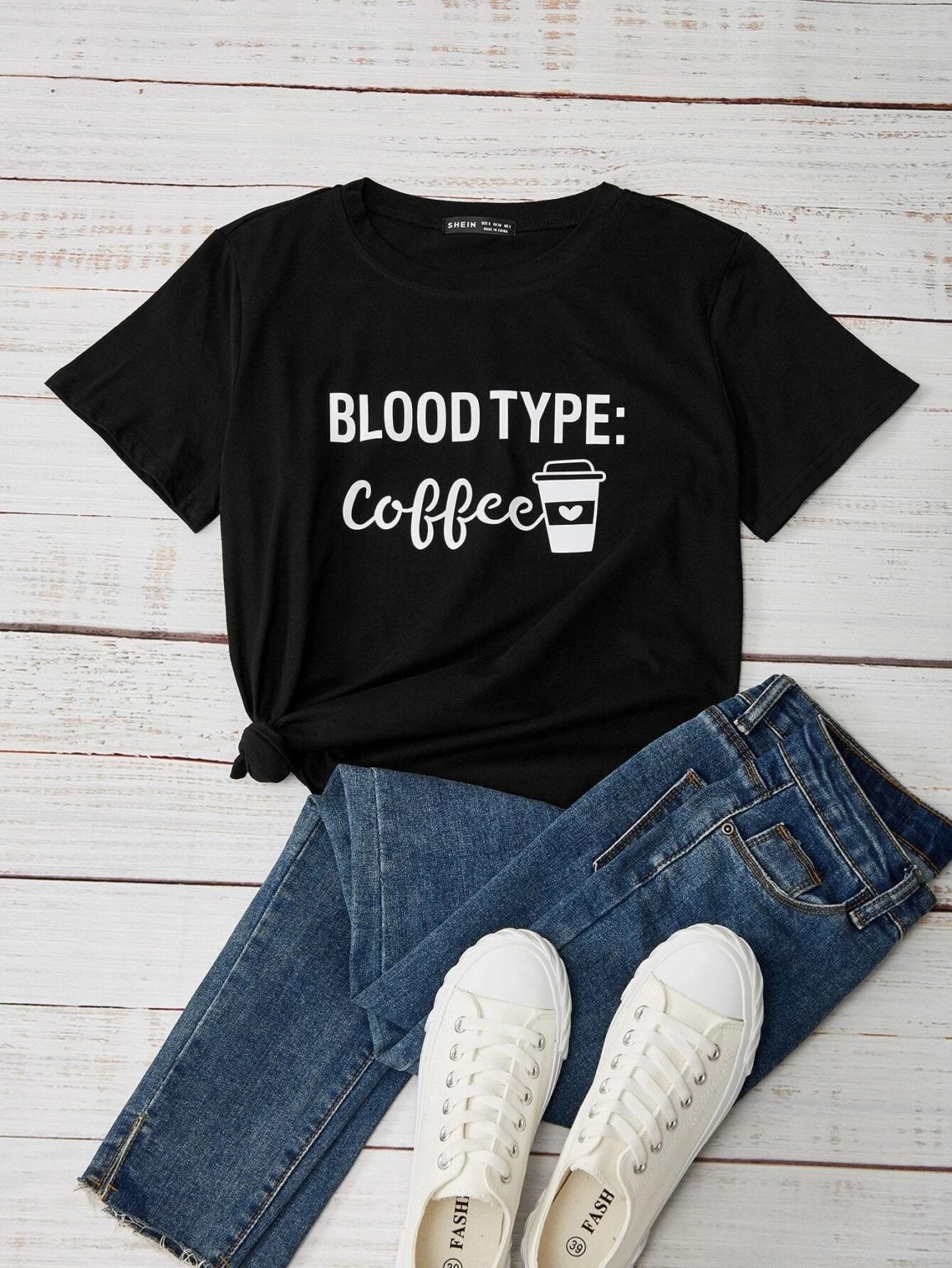 Дамска тениска Bloodtype: Coffee