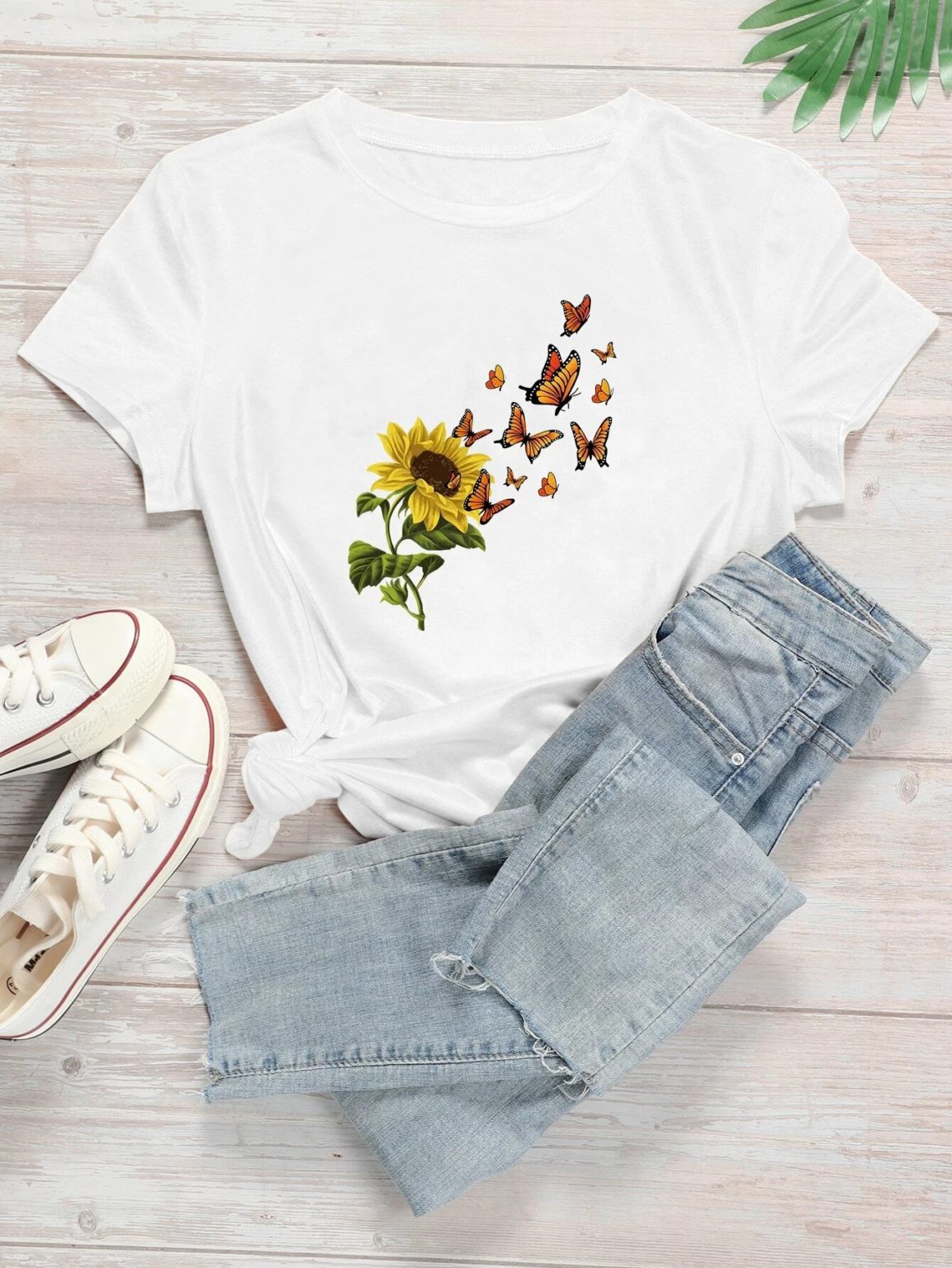 Дамска тениска Sunflower / Butterflies 3 DTG