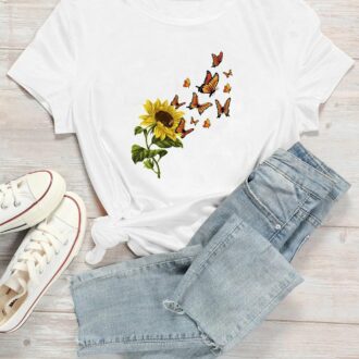 Дамска тениска Sunflower / Butterflies 3 DTG