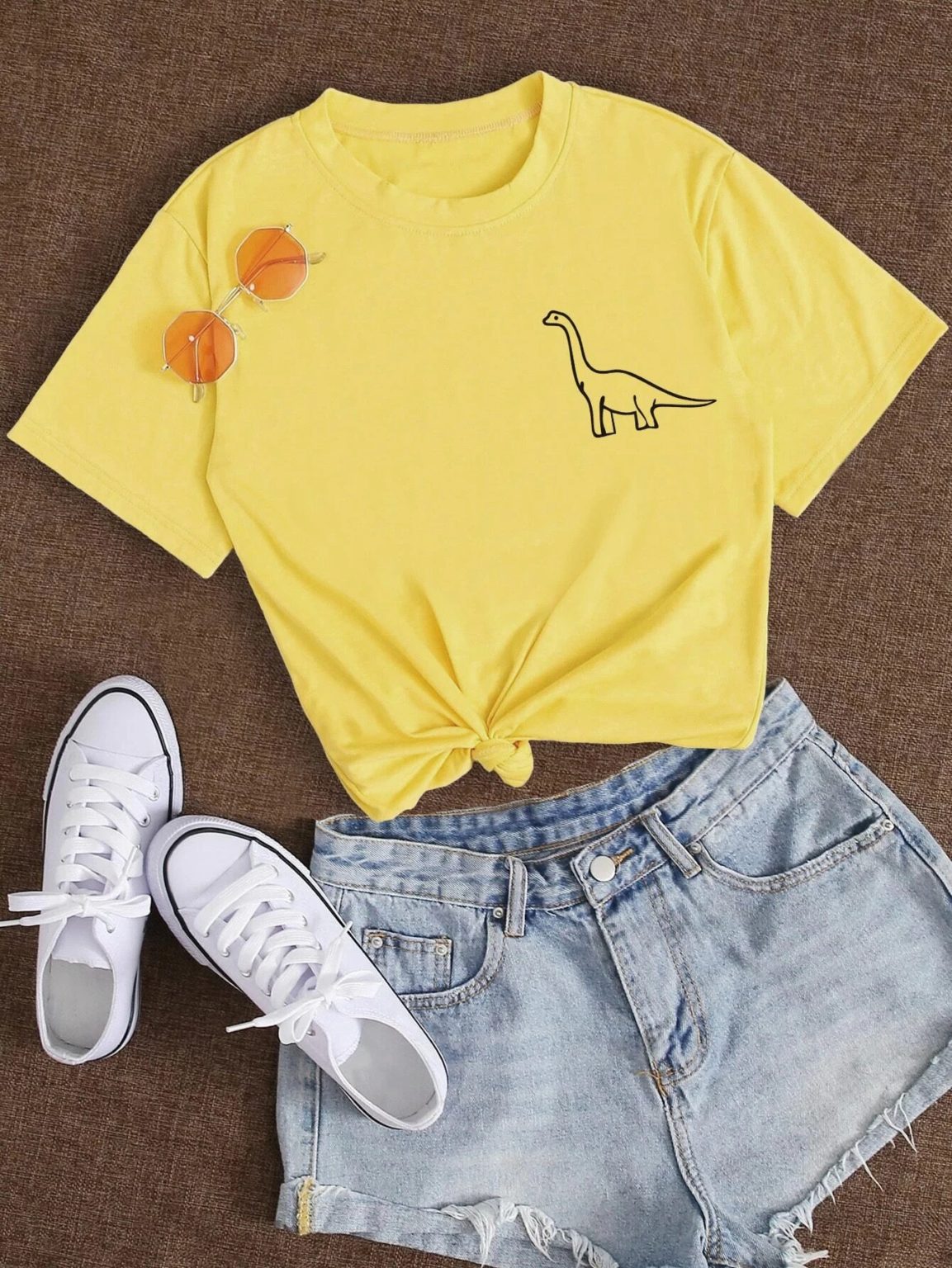 Дамска тениска Little Dinosaur*yellow