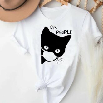Дамска тениска Ew, People / Black Cat