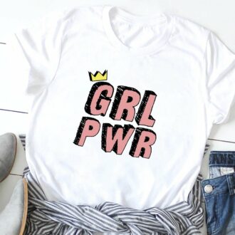 Дамска тениска GRL PWR / Crown DTG