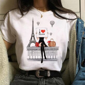Дамска тениска I Love Paris 2021 DTG