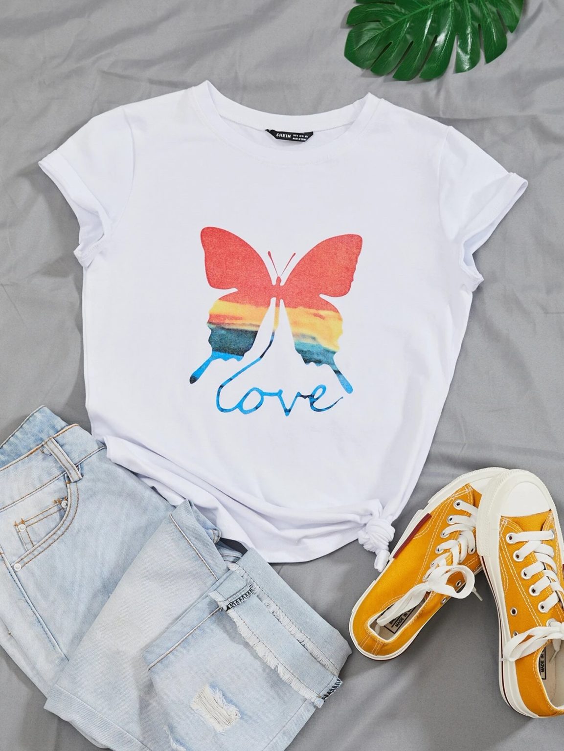 Дамска Тениска Sunset Butterfly Love DTG