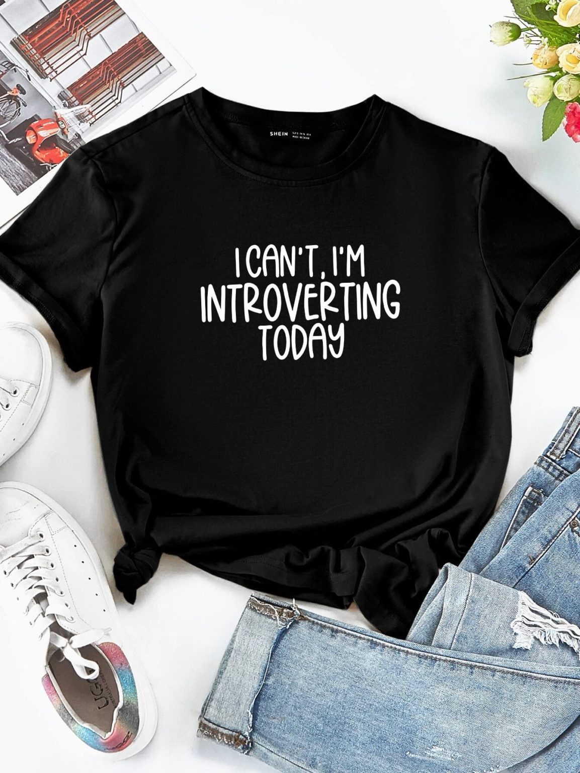 Дамска Тениска I Cant Im Introverting