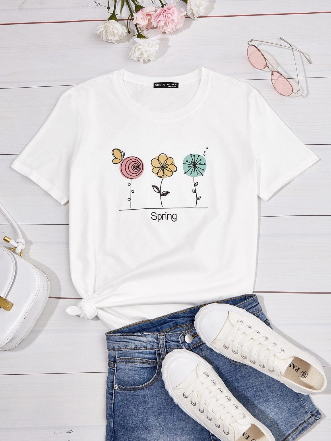 Дамска Тениска Spring Illustration DTG