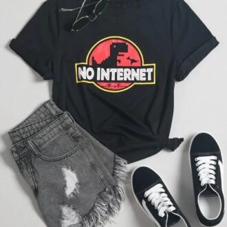 Дамска Тениска No Internet*new 2021 DTG