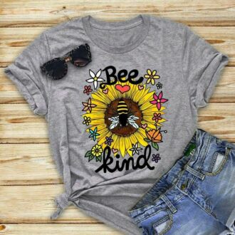 Дамска тениска  Sunflower Bee Kind DTG