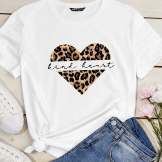 Дамска Тениска Kind Heart*Leopard DTG
