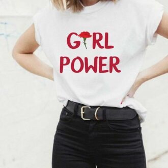 Дамска Тениска Girl Power*red flower DTG