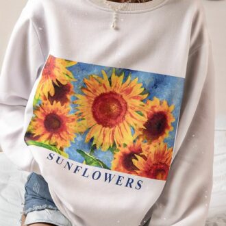 Дамска Блуза Sunflowers Painting DTG
