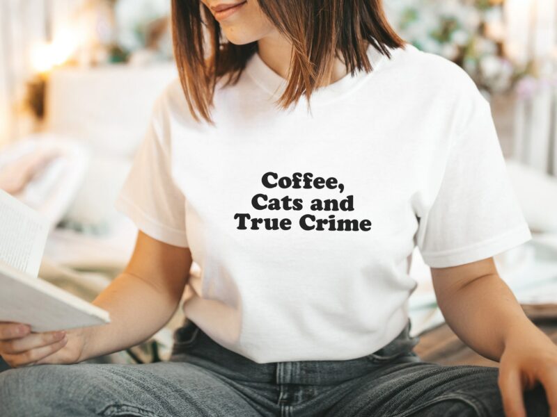 Дамска тениска Coffee Cats And True Crime